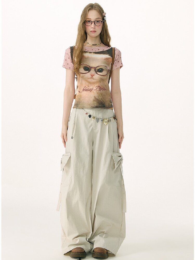 Apricot Bow High Waisted Trousers【s0000017150】