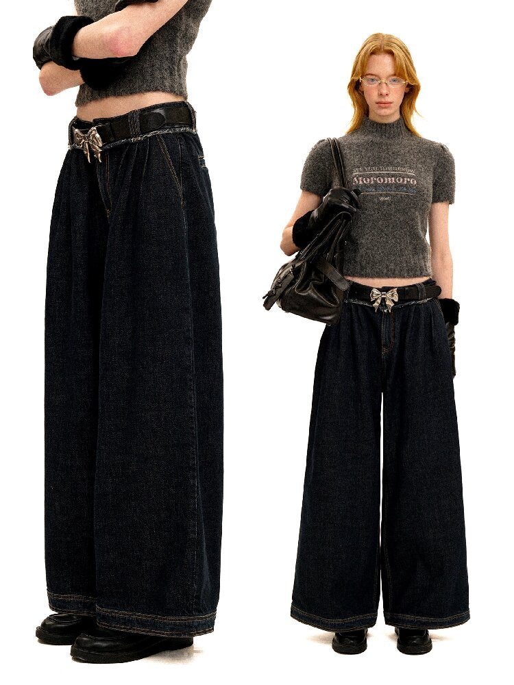 Waist Raw Lace Loose Jeans【s0000016071】