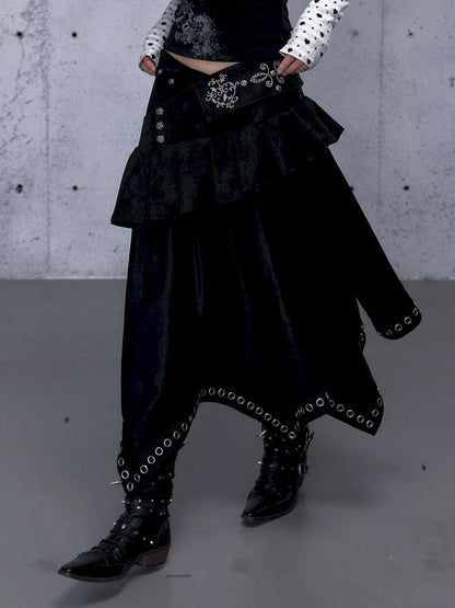 Dark Court Suede Irregular Skirt【s0000014919】