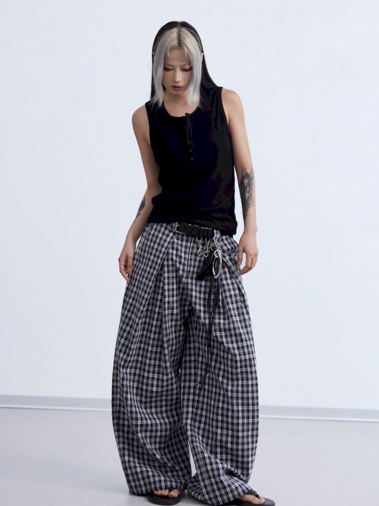 Henley Neck Slim Sleeveless Vest【s0000013197】
