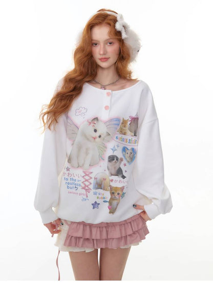 Crew Neck Relaxed-Fit Women's Sweatshirt【s0000014352】