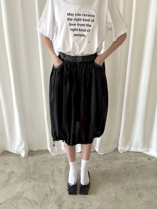 Waist Head Pleated Linen Half Skirt【s0000007466】