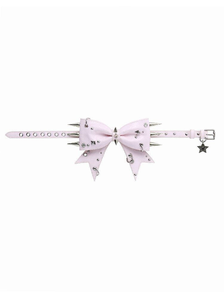 Rivet Metal Decoration Bow Collar【s0000016497】
