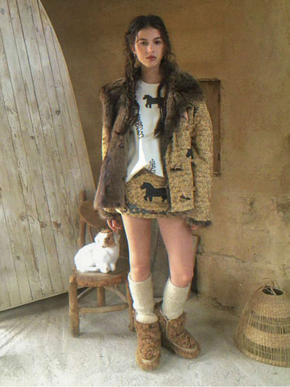 Bamboo Pony Print Padded Skirt【s0000015079】