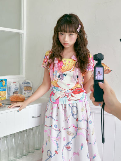 Beautiful girl pattern short-sleeve【s0000012756】