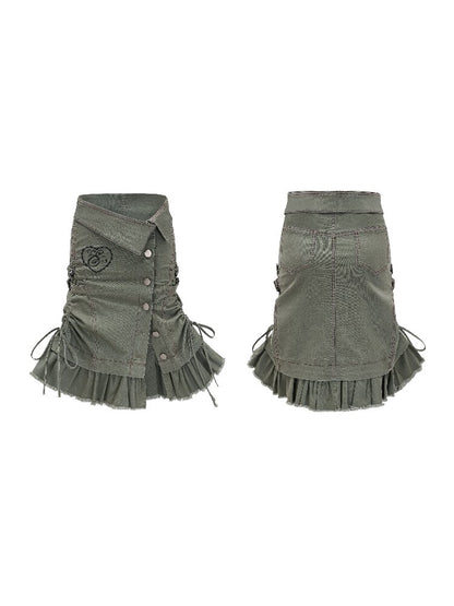 Waste Fabric Ruffle Embroidered Skirt【s0000016858】