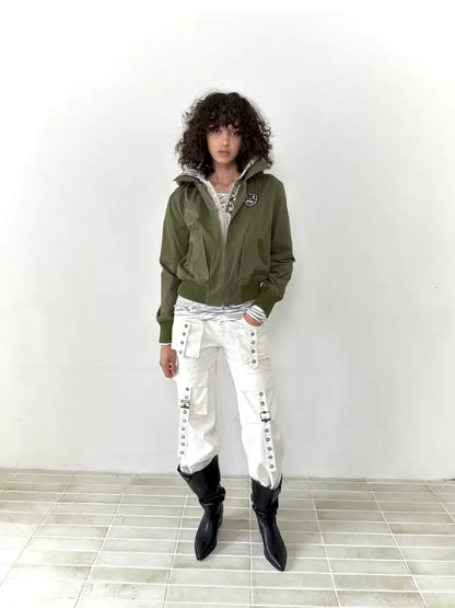 Fake Two-Piece Zipper Short Jacket【s0000014197】