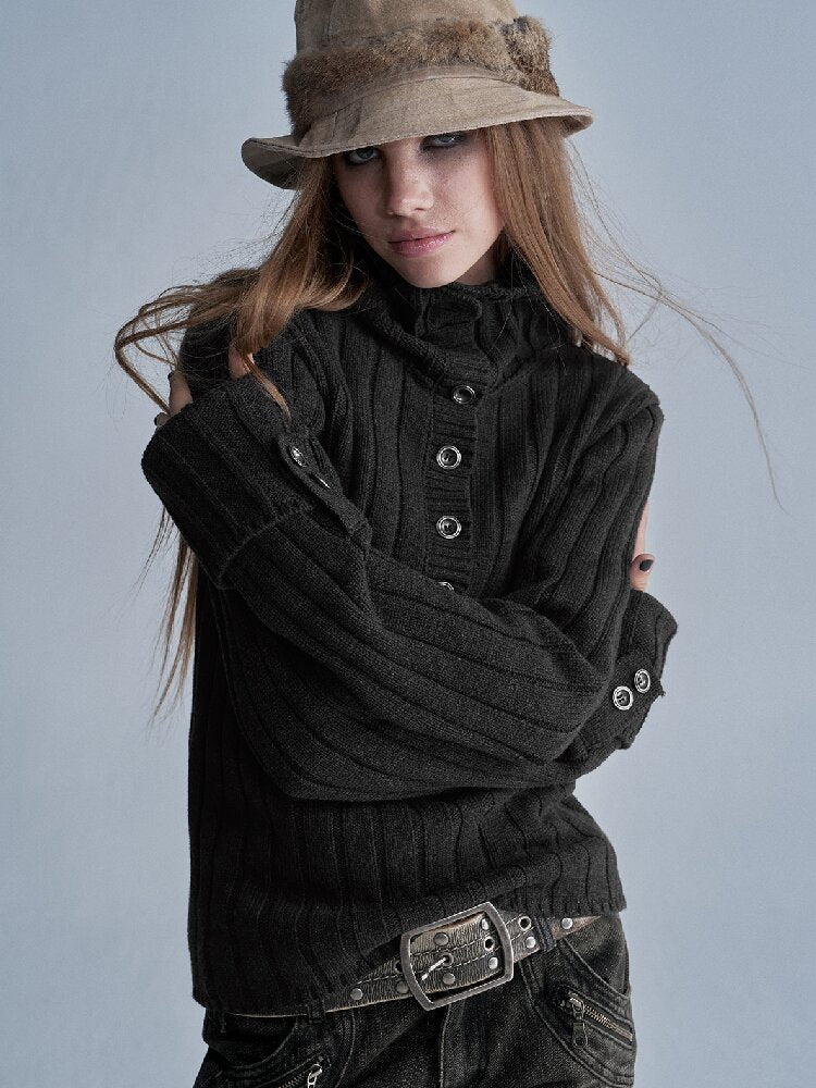 Stack High Neck Vintage Sweater【s0000018471】
