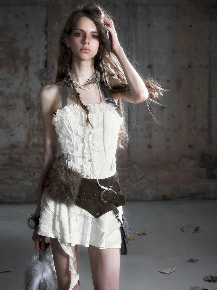 Patchwork Fringe Pocket Waist Belt【s0000013964】