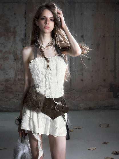 Patchwork Fringe Pocket Waist Belt【s0000013964】