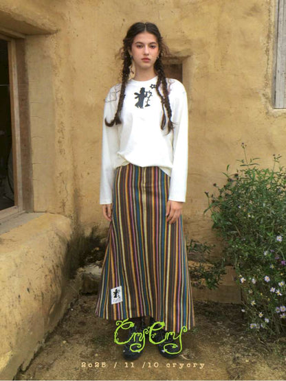 Forest Elf Print Long Sleeve T-Shirt【s0000014898】