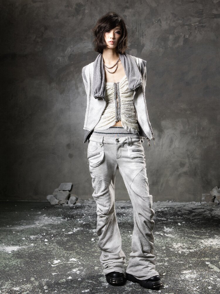 Double Waist Scimitar Stacked Sweatpants【s0000015959】