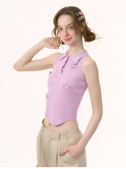 Polo Neck Bow Tank【s0000012220】