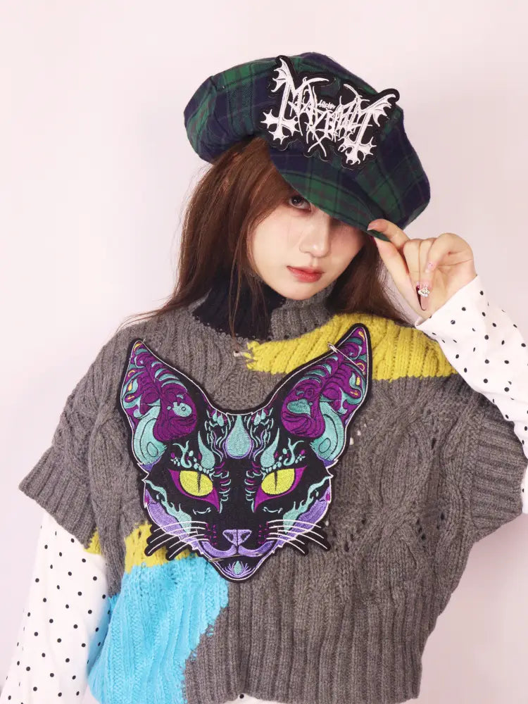 Green Vintage Plaid Beret【s0000014346】