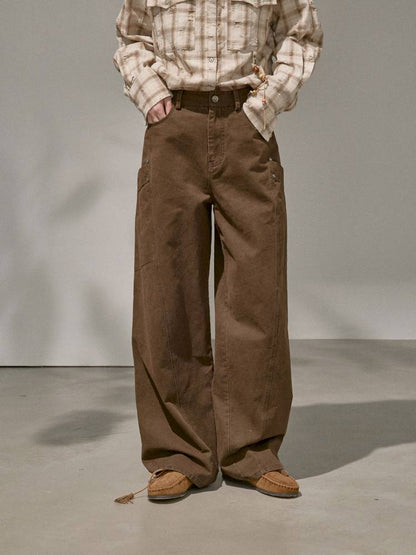 Split Side Pocket Riveted Washed Trousers【s0000014406】