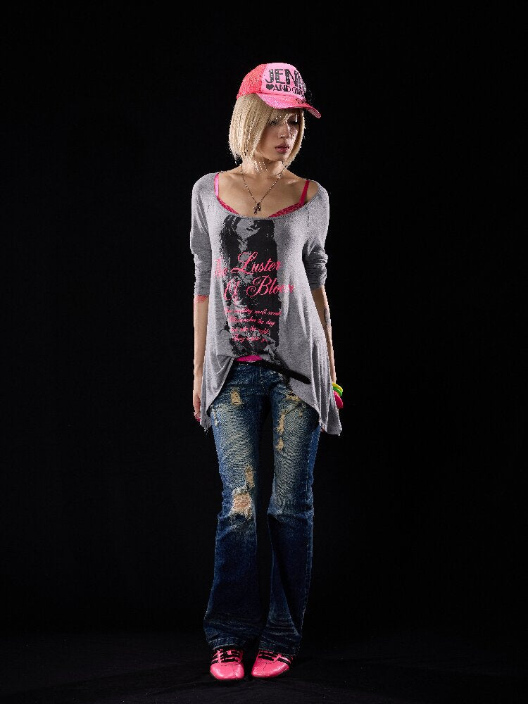 Irregular Sequin Print T-Shirt【s0000018510】