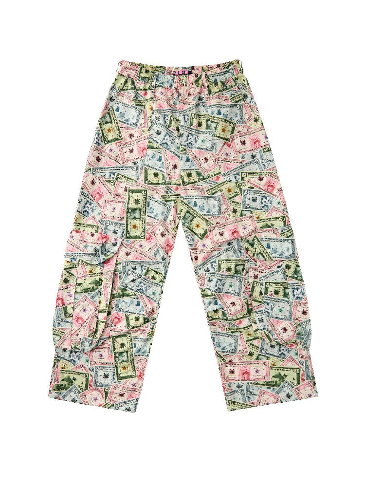 Money Print Multi Pocket Wide Pants【s0000017033】