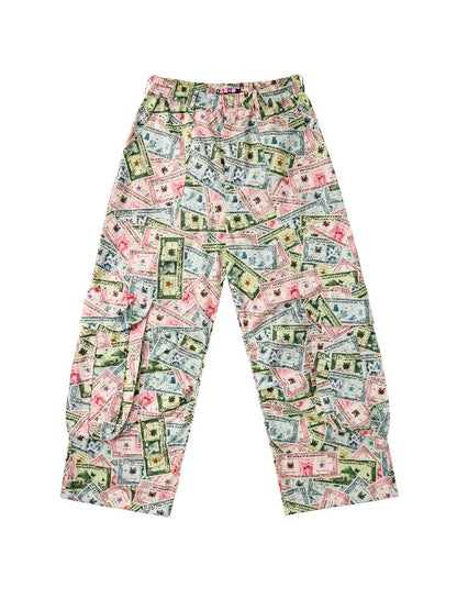 Money Print Multi Pocket Wide Pants【s0000017033】