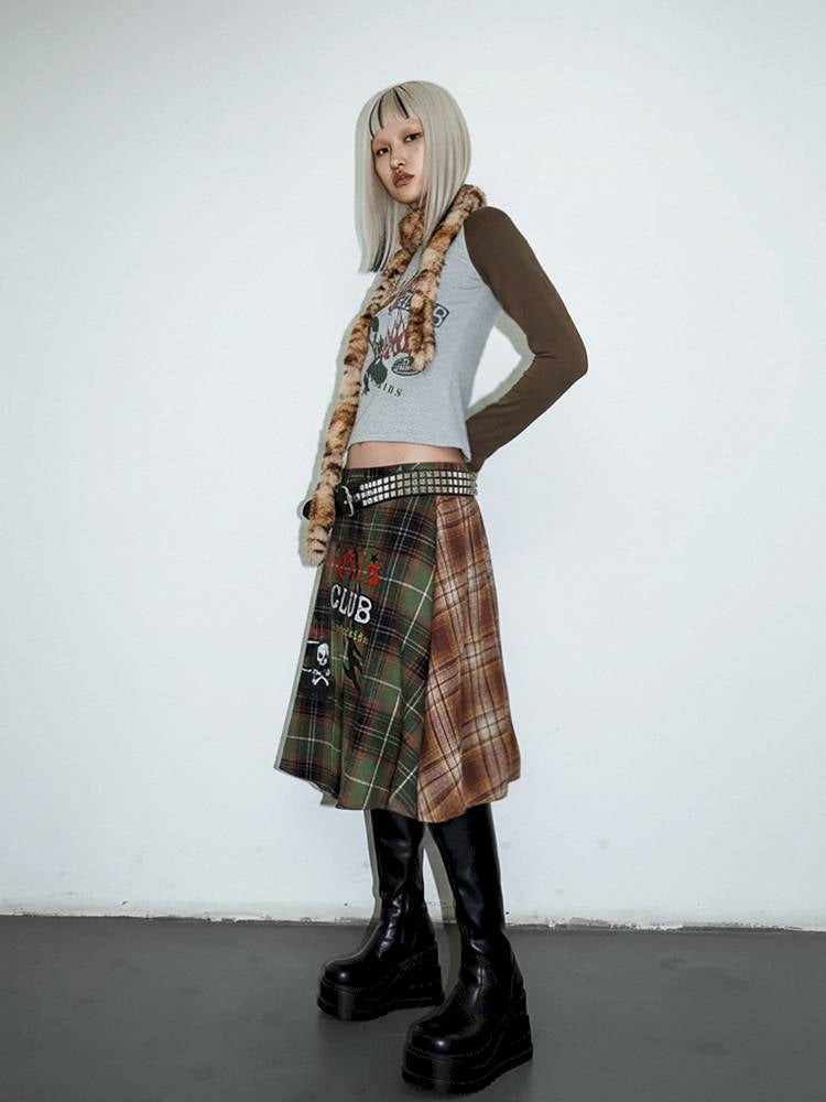 Vintage layered butt curtain skirt【s0000014378】