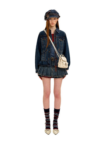 Big Bow Check Panelled Denim Hat【s0000016126】