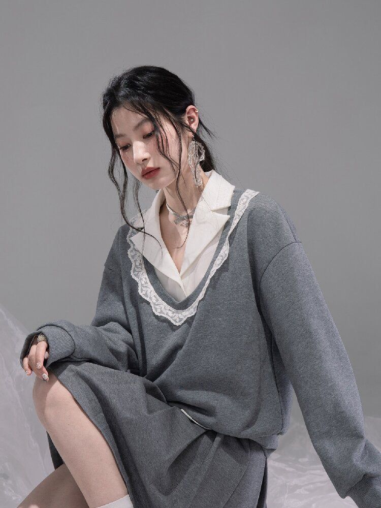 Waist Slit Cotton Dress Shirt【s0000015743】