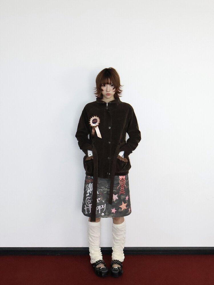 Vintage Badge Suede Patchwork Jacket【s0000018668】