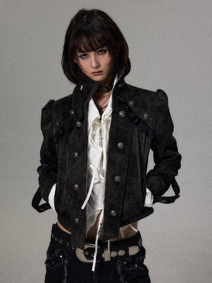 Dark Court Napoleon Suede Jacket【s0000018500】