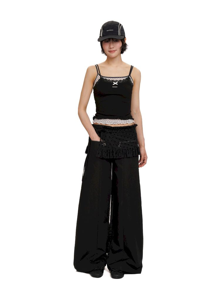 Bow Lace Ruffle Hem Camisole【s0000012489】