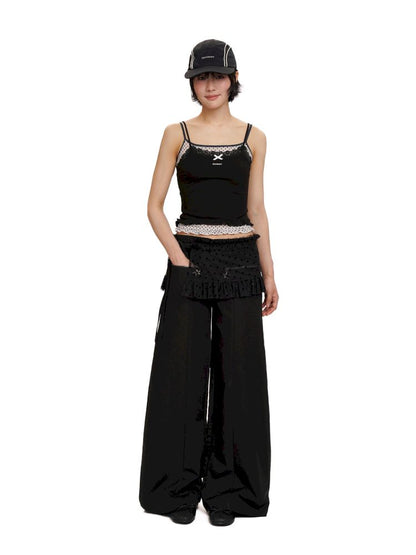 Bow Lace Ruffle Hem Camisole【s0000012489】