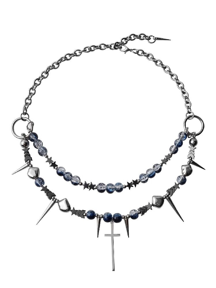 Handmade Y2K Beaded Punk Necklace【s0000018965】
