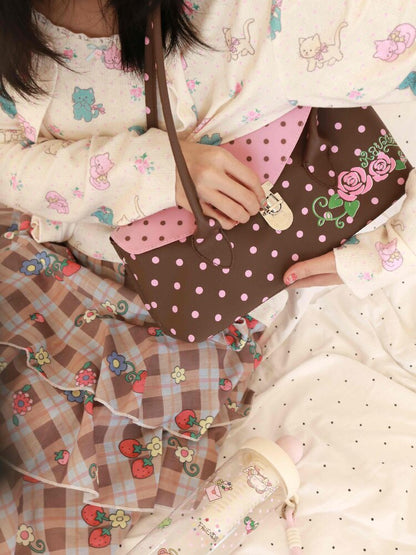 Polka Dot Frosted Jelly Tote Bag【s0000017505】