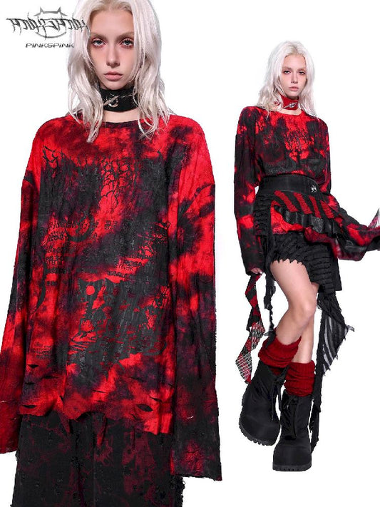 Tie Dye Print Long T-Shirt【s0000011021】