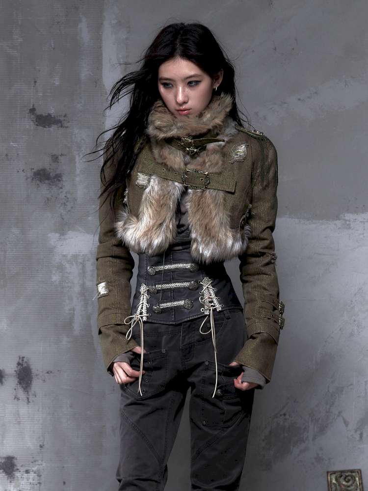 Double-breasted belted waist belt【s0000014464】