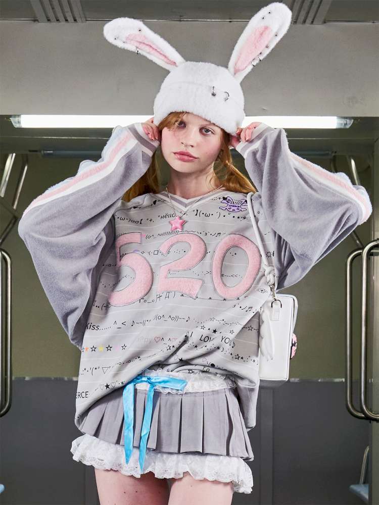 Embroidered Raglan Sleeve Sweatshirt【s0000014638】