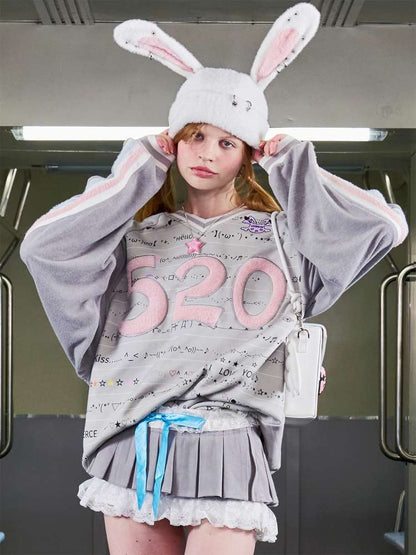 Embroidered Raglan Sleeve Sweatshirt【s0000014638】