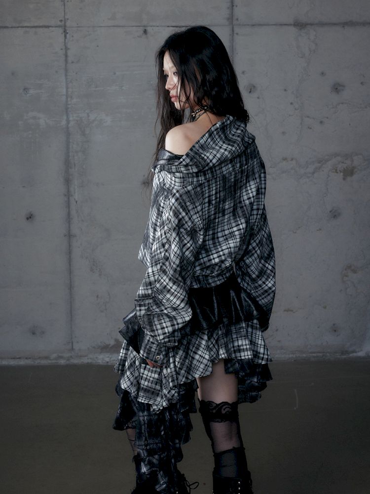 Back leather long sleeve sweater jacket【s0000013477】