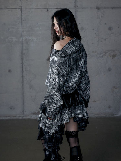 Back leather long sleeve sweater jacket【s0000013477】