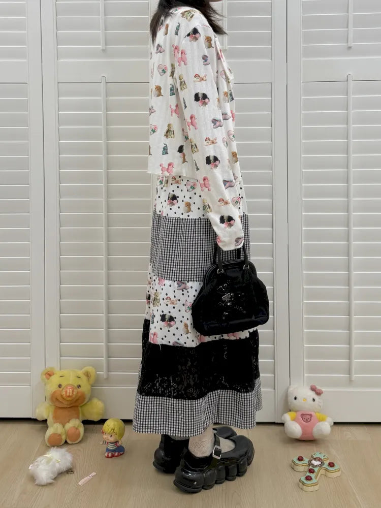 Long-Sleeve Printed Cardigan Top【s0000013973】