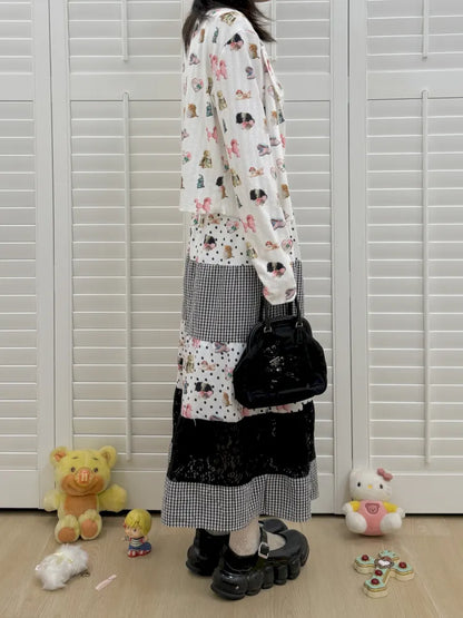 Long-Sleeve Printed Cardigan Top【s0000013973】