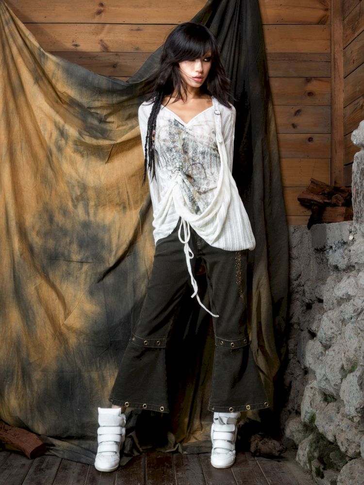 Slim-Fit Printed Long-Sleeve T-Shirt【s0000013899】