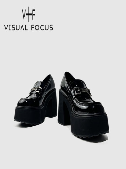 Glossy Patent Leather Buckle Loafers【s0000015715】