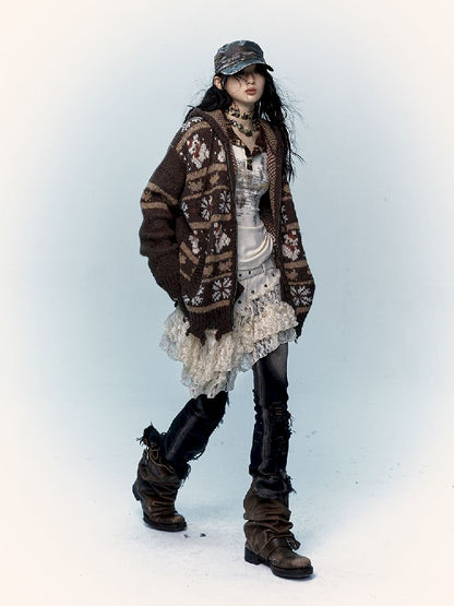 Mohair Wool Knit Cardigan Sweater【s0000011217】