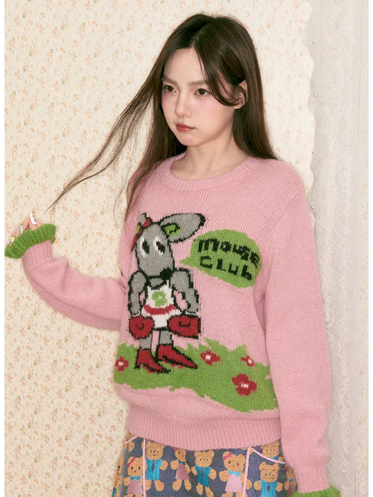 Pink Mouse Sweater Long Sleeve【s0000014140】