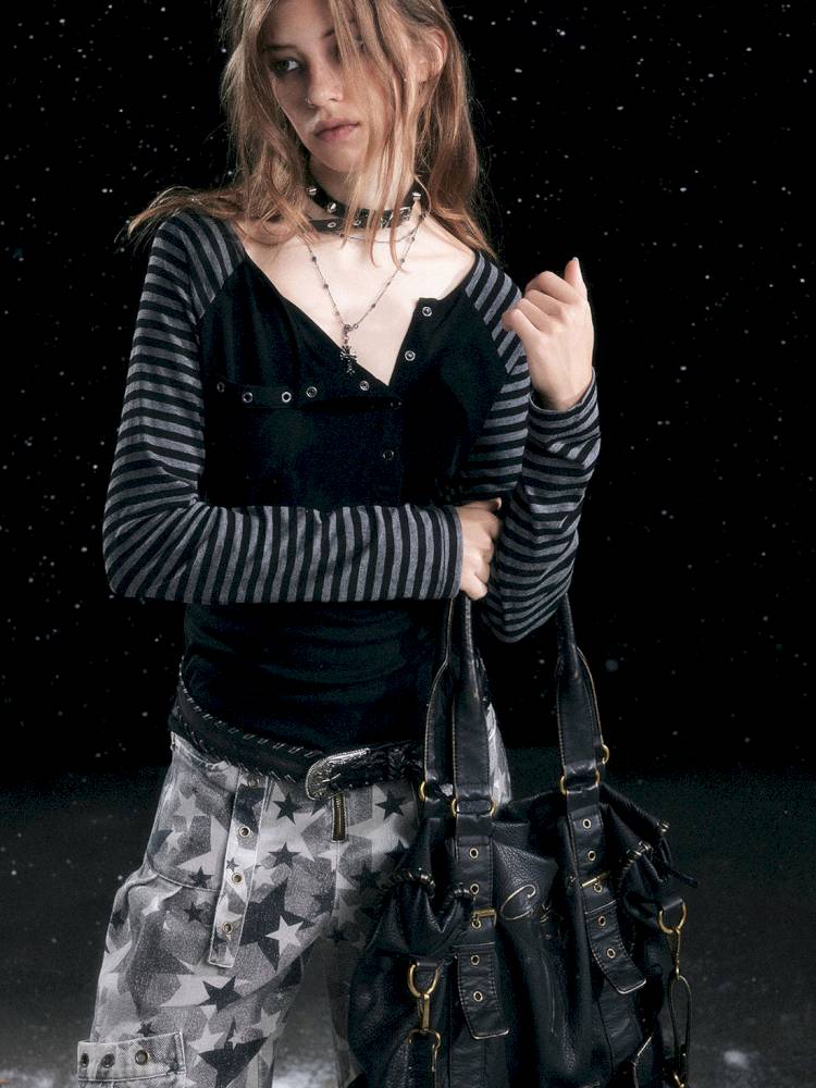 Striped Raglan Sleeve T-Shirt【s0000014430】