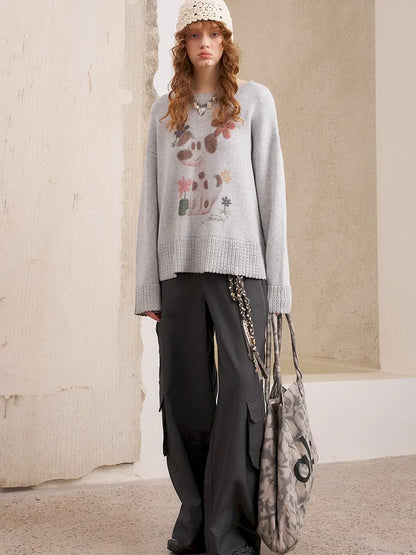 Openwork Oversized Pullover Knit Sweater【s0000014086】