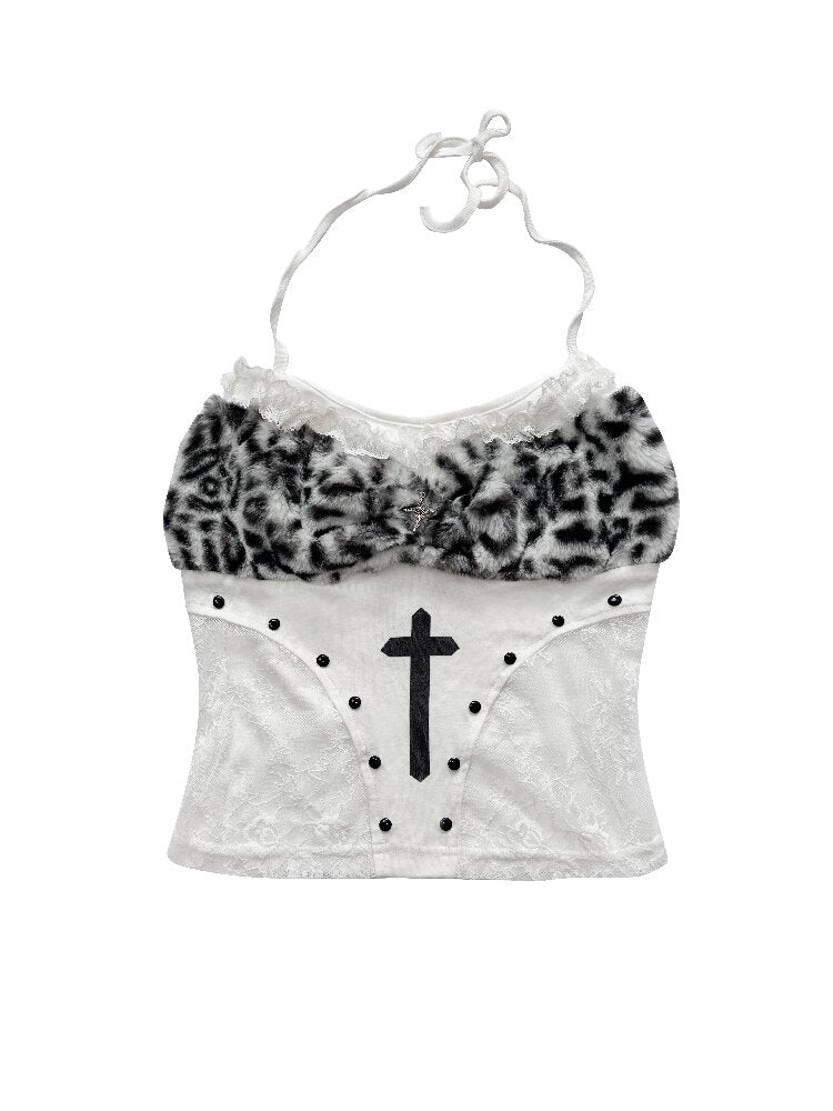 Cross Gothic Lace Patchwork Vest【s0000016718】