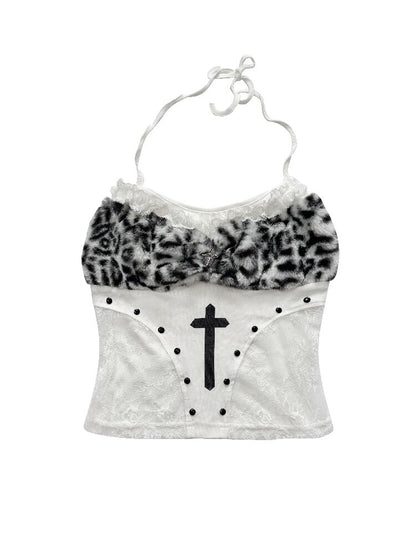 Cross Gothic Lace Patchwork Vest【s0000016718】
