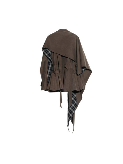 Earth Color Detachable Cape Sundress【s0000015692】
