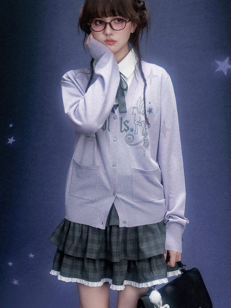 Galaxy Light Purple Star Cardigan【s0000015755】
