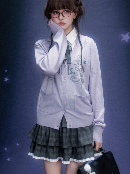 Galaxy Light Purple Star Cardigan【s0000015755】